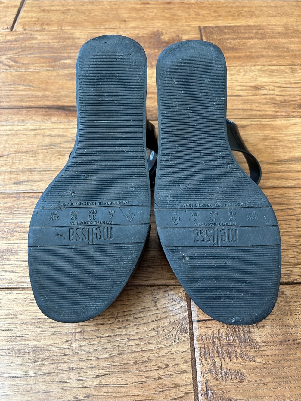Melissa Mar Platform Sandals Black PVC Size 6 - Picture 10 of 11